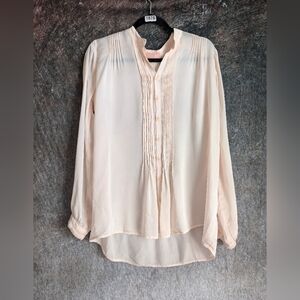 CP Shades 100% Silk Blouse | Pintuck Front | XS